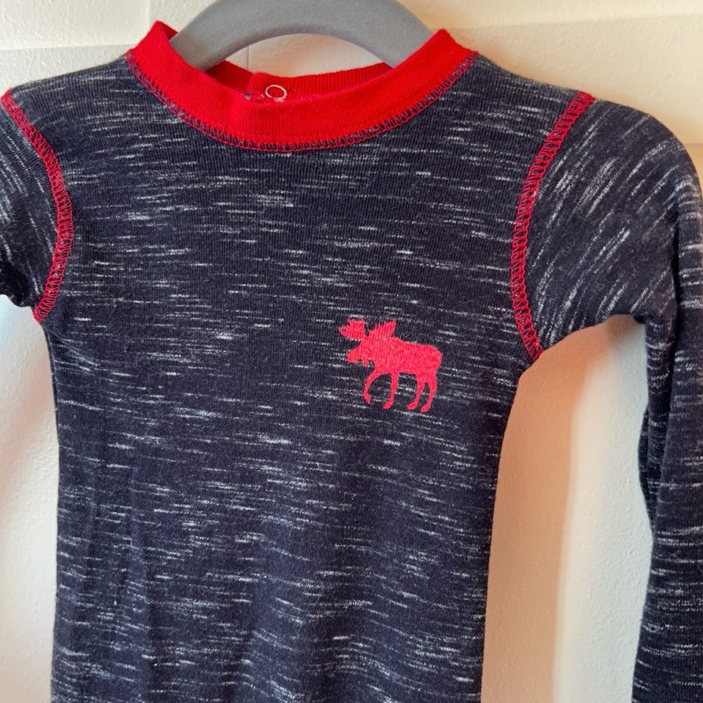 Lazy One Infant Alaska Moose Caboose‎ Plaid Flapjack Pajamas Size 12 Months - Picture 5 of 11